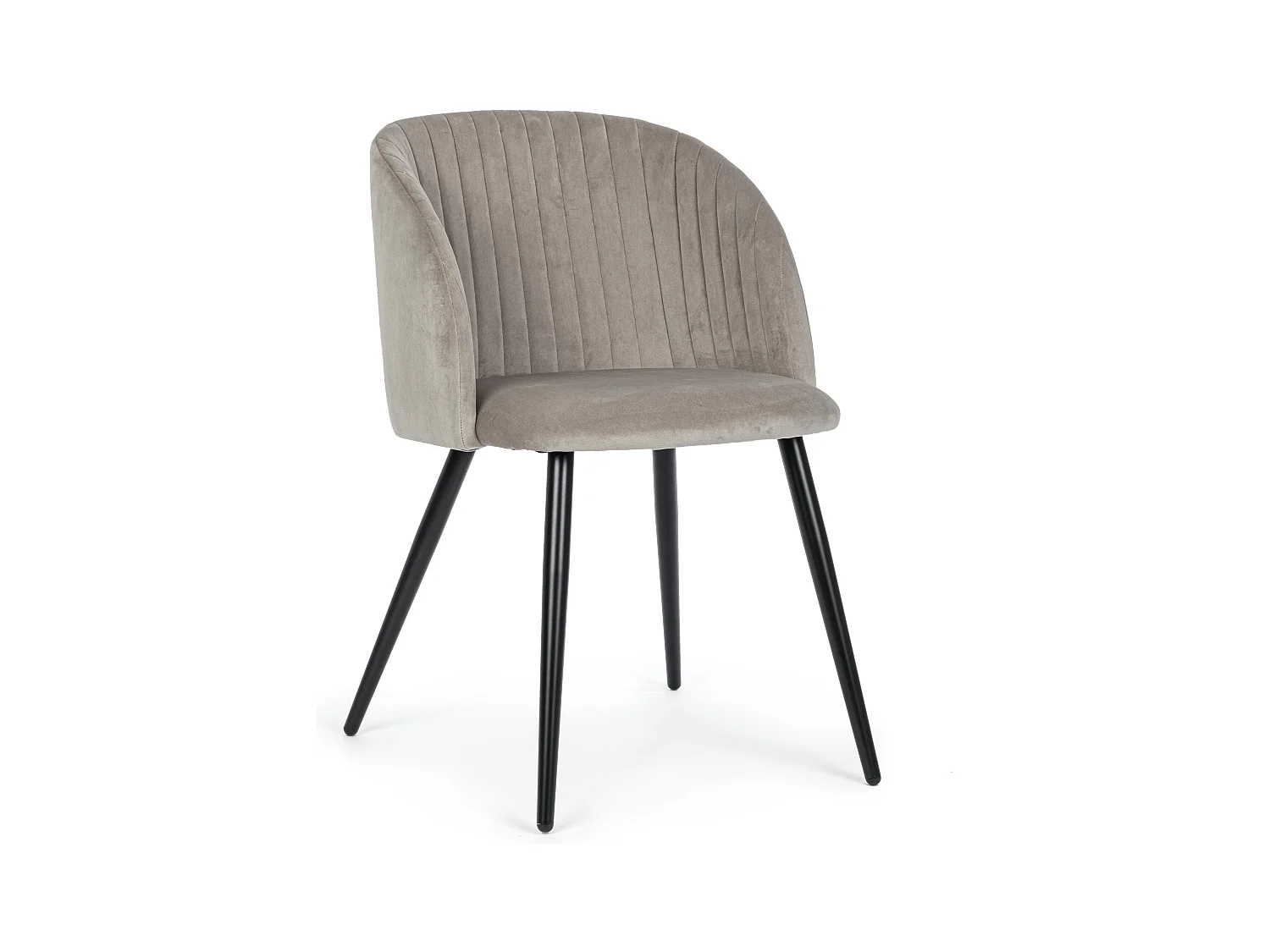 Lot de 2 chaises Quentin en velours rembourré - Confort moderne-Couleur Rose poudré