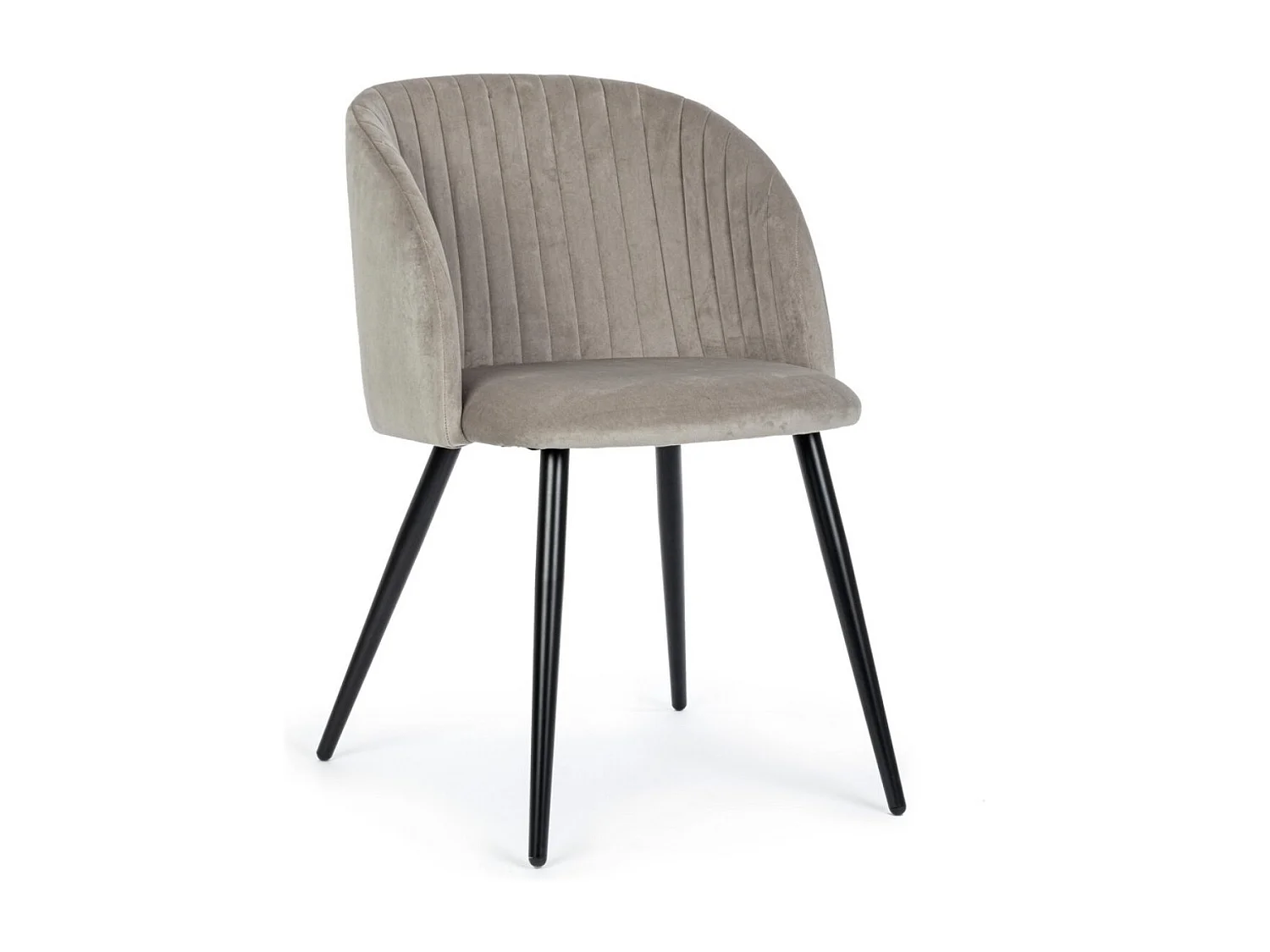 Lot de 2 chaises Quentin en velours rembourré - Confort moderne-Couleur Rose poudré