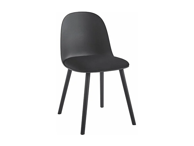 Silla Kalipo con cojín de asiento de terciopelo - Comodidad y modernidad-Color Negro