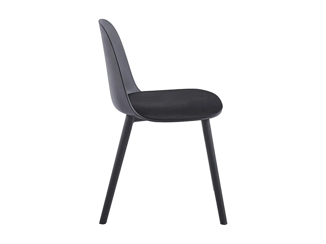 Silla Kalipo con cojín de asiento de terciopelo - Comodidad y modernidad-Color Negro