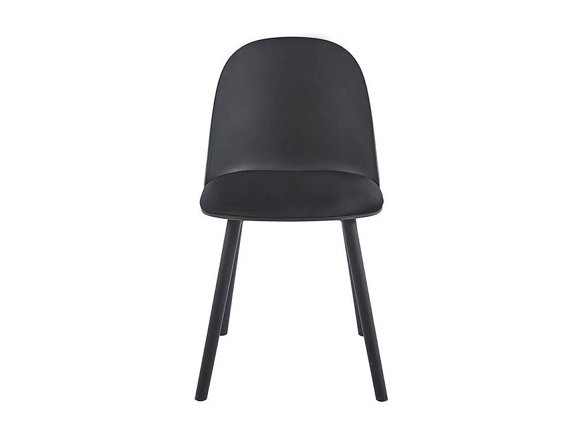 Silla Kalipo con cojín de asiento de terciopelo - Comodidad y modernidad-Color Negro