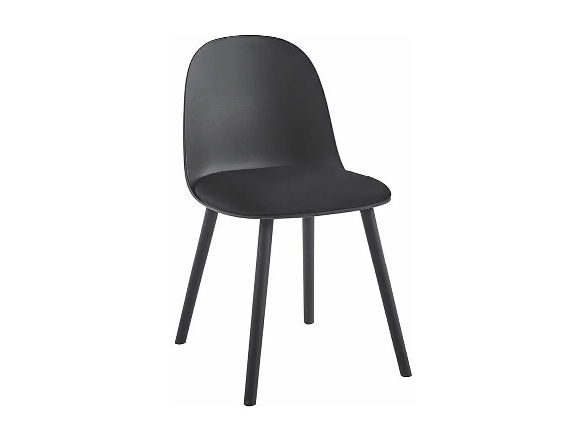 Silla Kalipo con cojín de asiento de terciopelo - Comodidad y modernidad-Color Negro