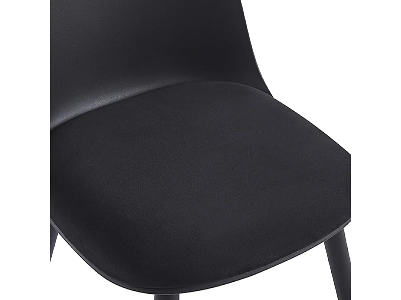 Silla Kalipo con cojín de asiento de terciopelo - Comodidad y modernidad-Color Negro