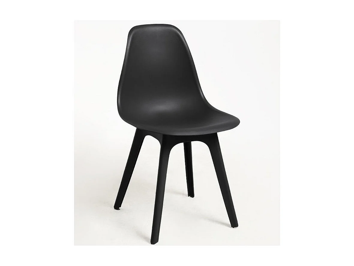 Chaise polypropylène noir Brink - Lot de 2