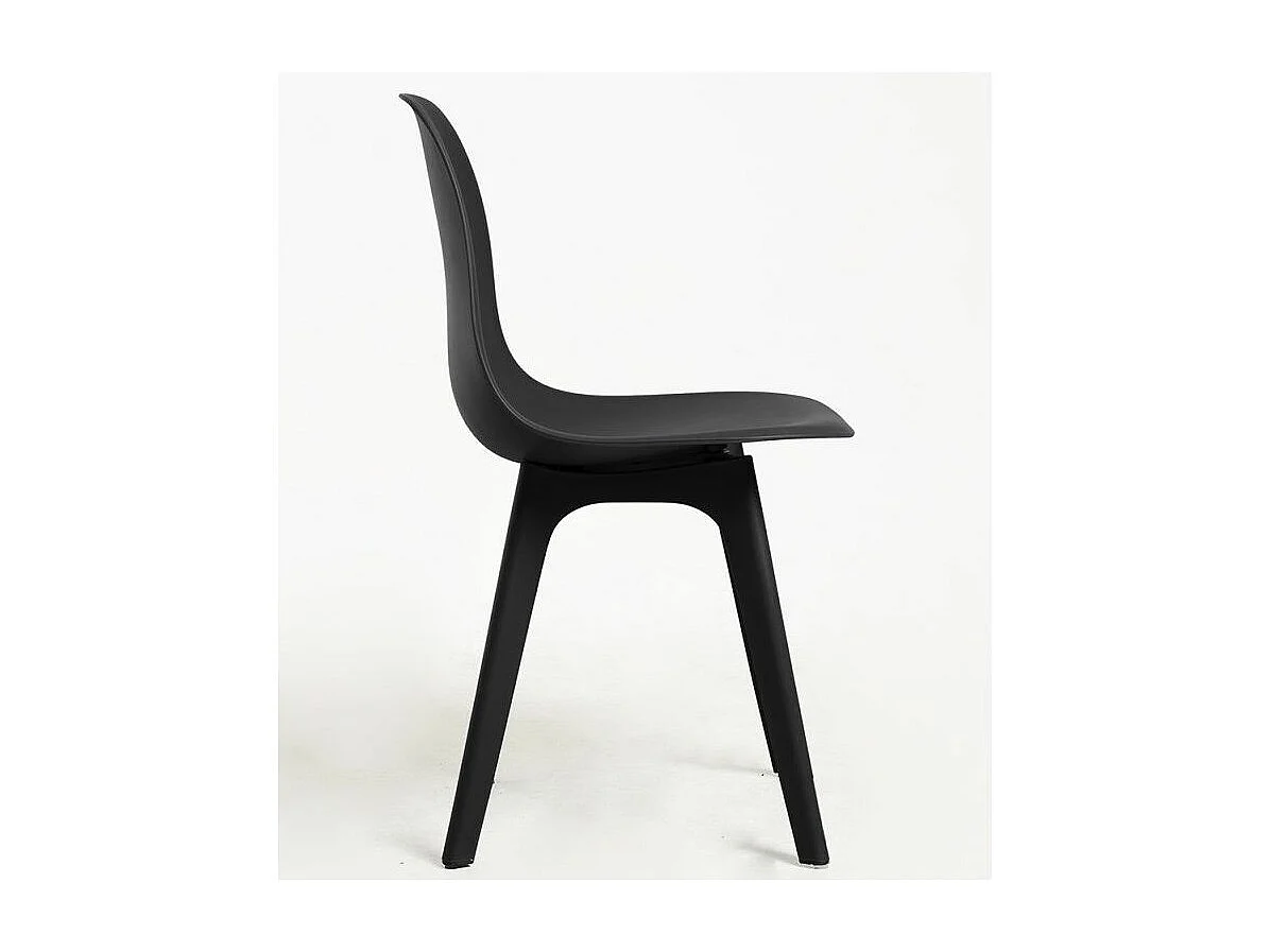 Chaise polypropylène noir Brink - Lot de 2