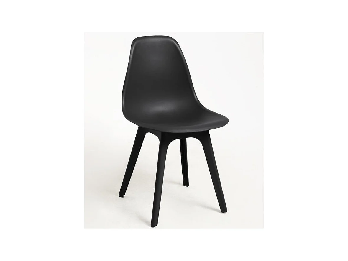 Chaise polypropylène noir Brink - Lot de 2