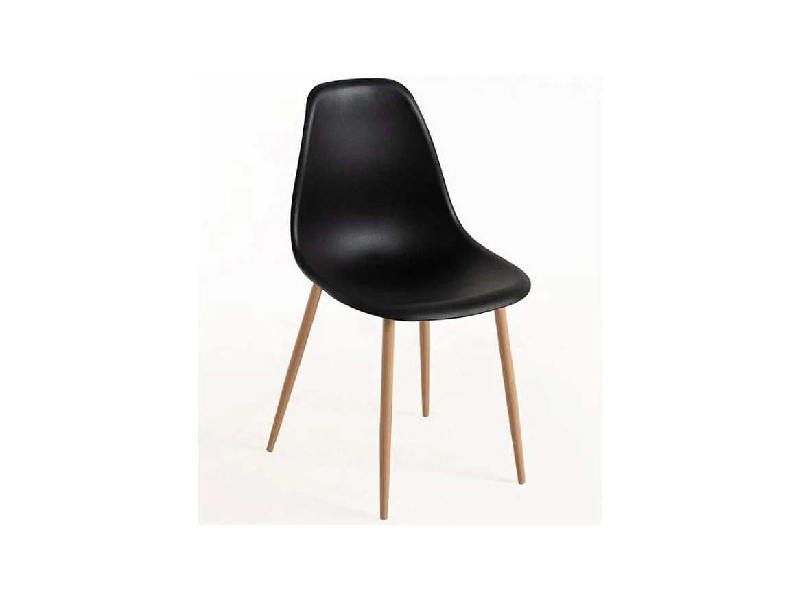 Chaise scandinave noir et naturel Kerry - Lot de 2