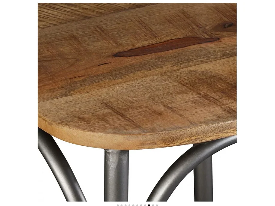 Chaise bois massif clair et métal Tiphen - Lot de 4