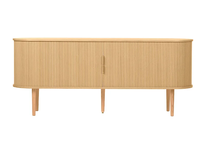 Buffet vintage madera clara de roble con almacenamiento 2 puertas correderas L180 cm EPIC