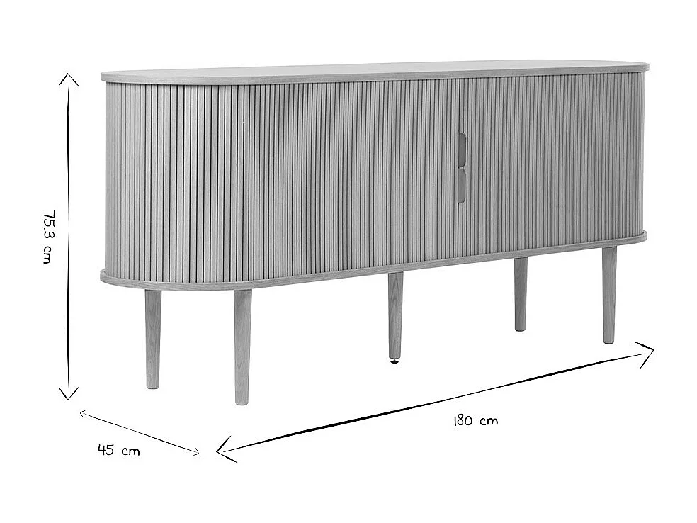 Helle Eiche Vintage-Buffet mit 2 Schiebetüren und Stauraum L180 cm EPIC