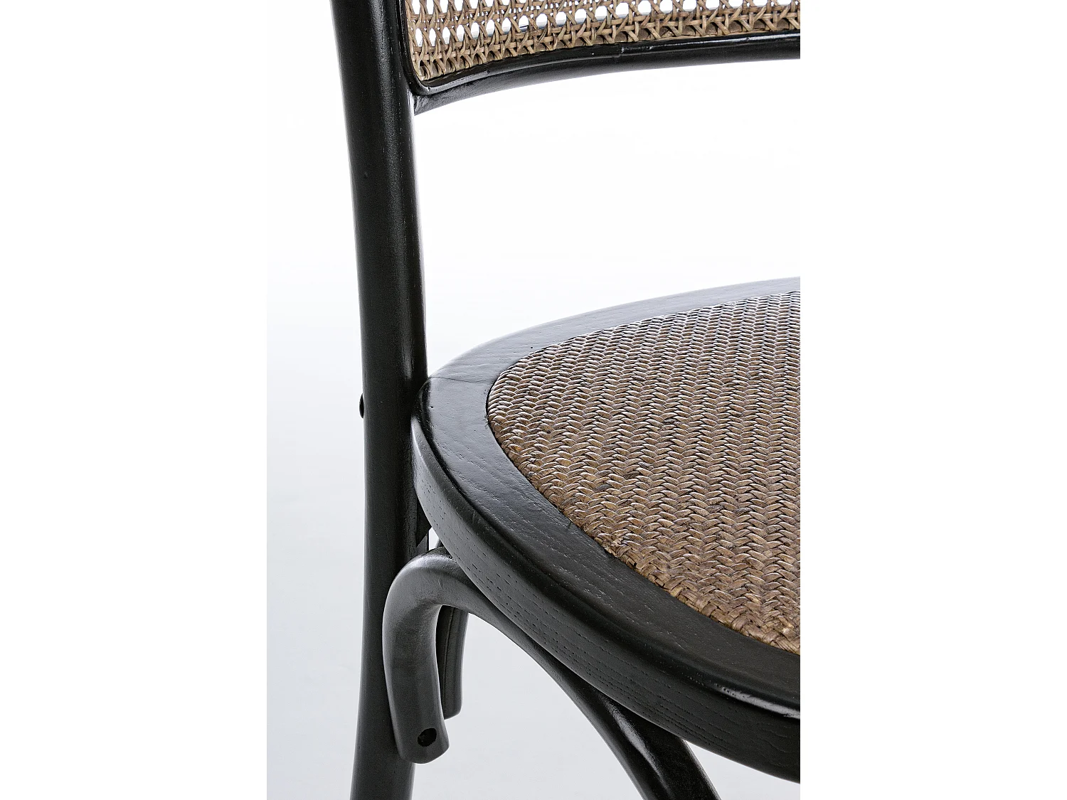 Chaise en bois d'orme noir Ralec - Lot de 2