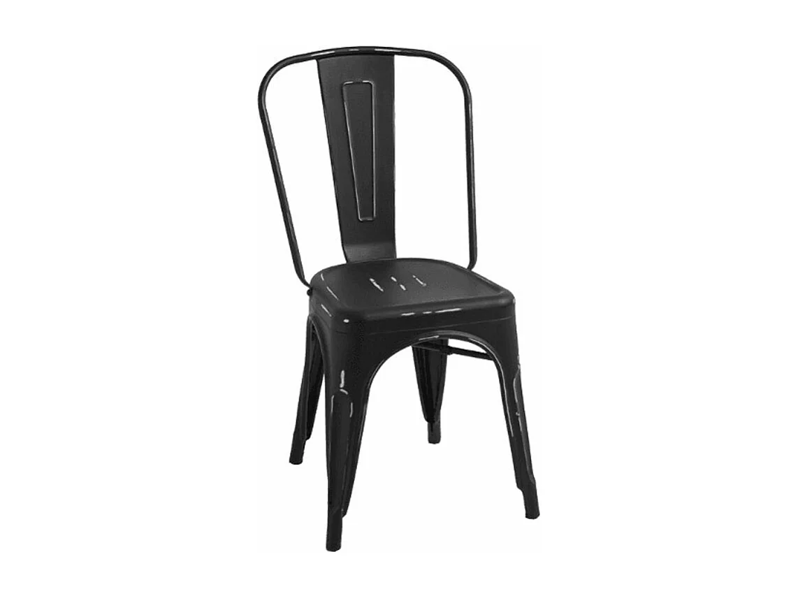 Silla industrial vintage de acero Kontoir-Color Negro