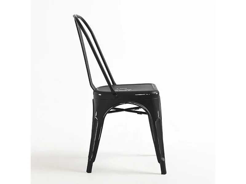 Silla industrial vintage de acero Kontoir-Color Negro