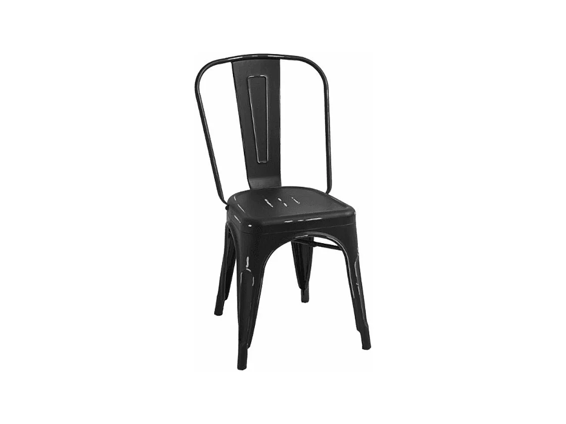 Chaise industrielle acier vintage Kontoir-Couleur Noir