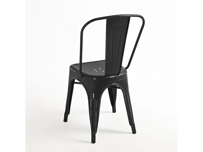 Chaise industrielle acier vintage Kontoir-Couleur Noir