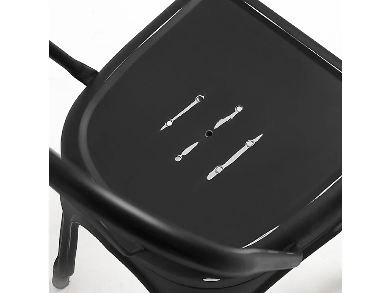 Chaise industrielle acier vintage Kontoir-Couleur Noir