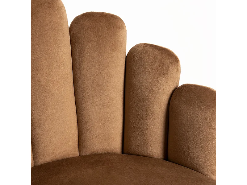 Chaise originale velours marron et pieds métal noir Achille - Lot de 2