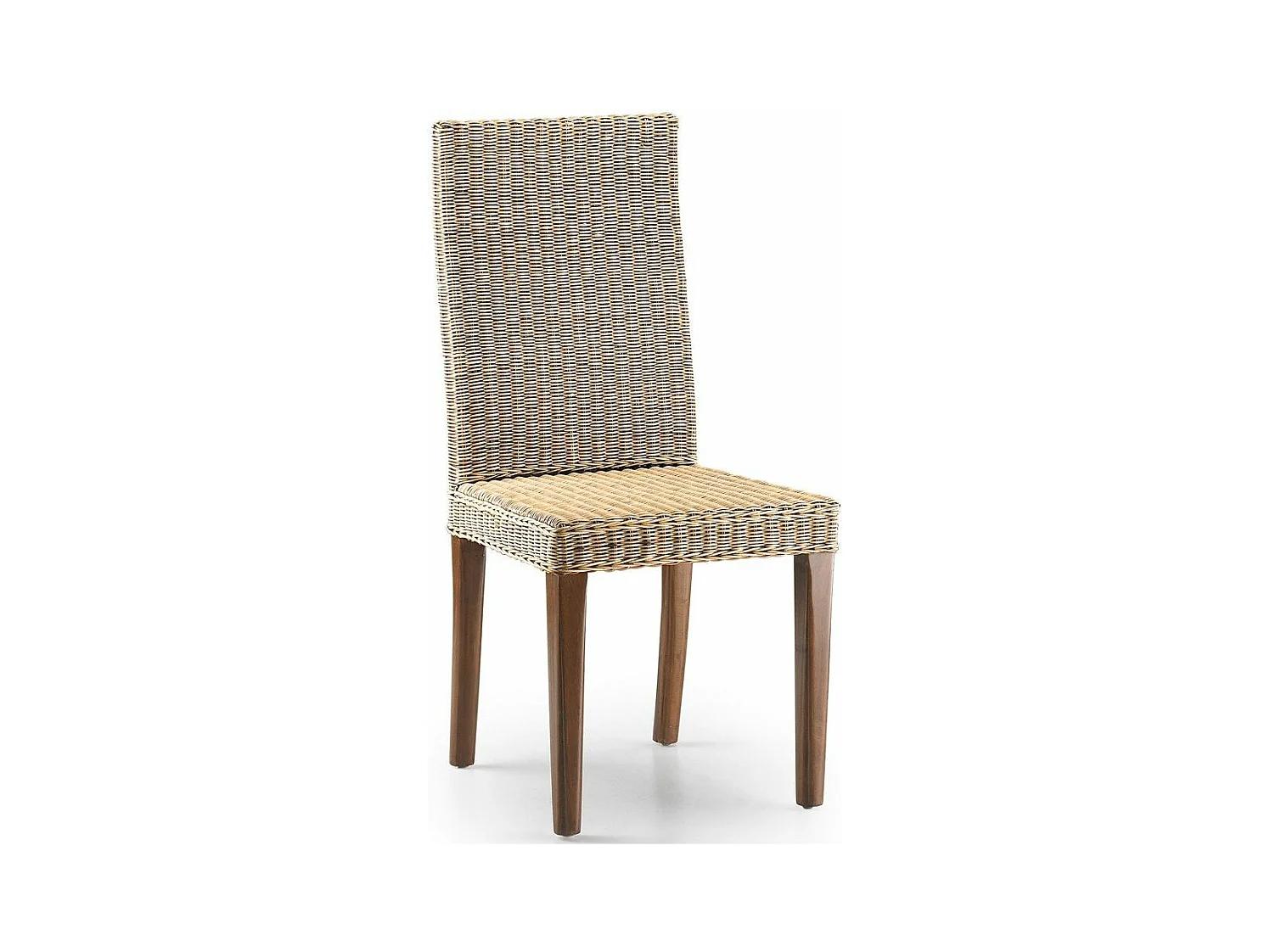 Chaise en bois massif d'acajou et rotin Mova