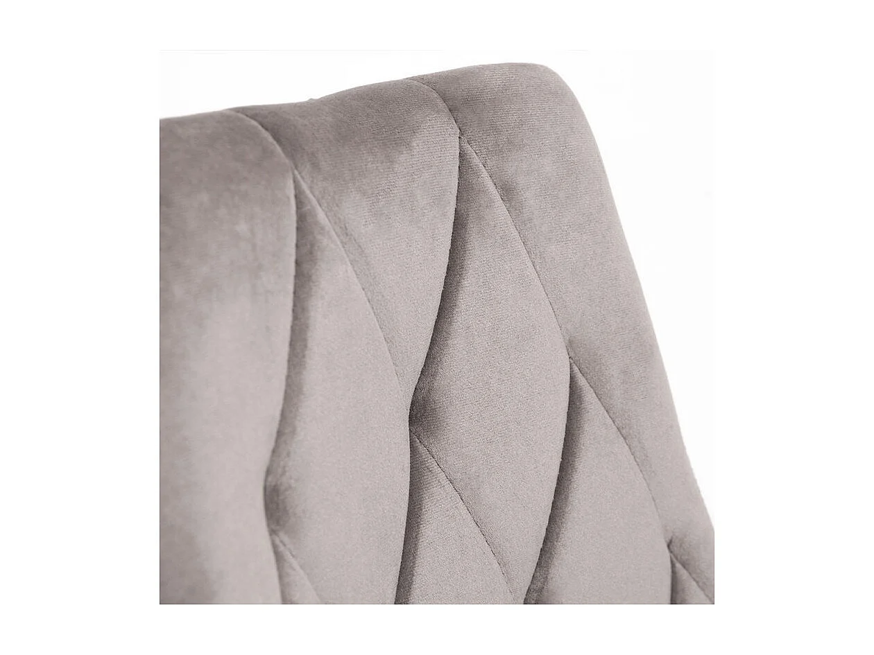 Chaise confortable velours et structure en bois gris Volki - Lot de 2