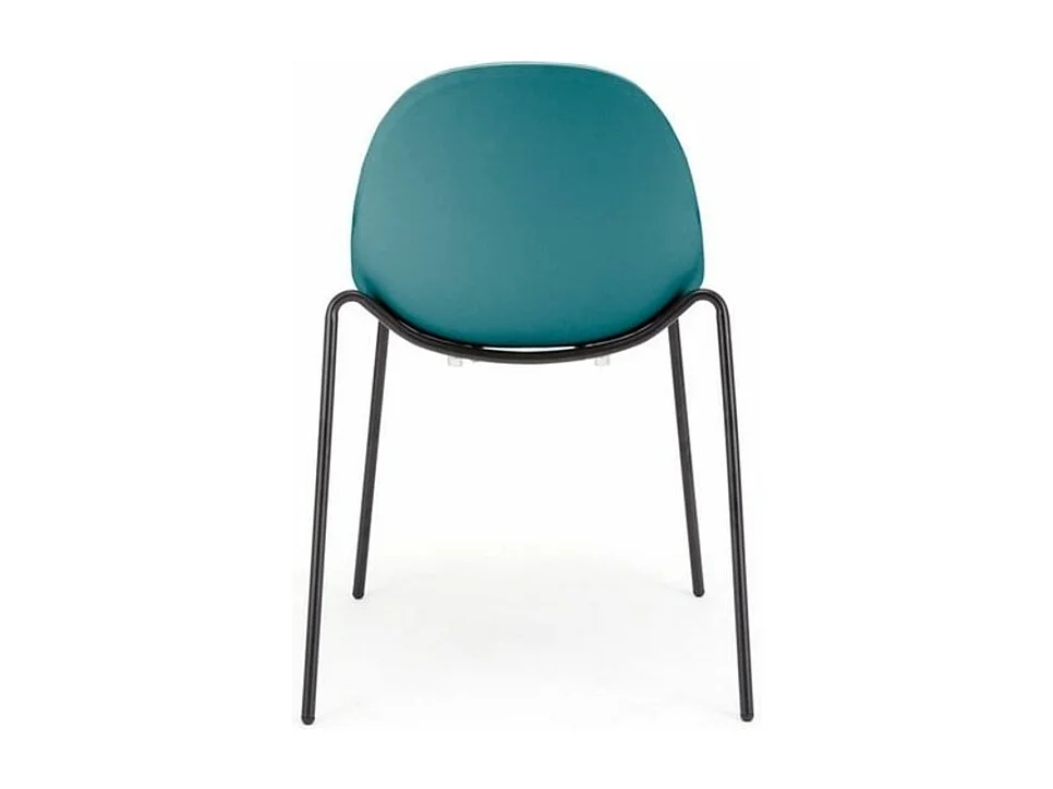 Chaise moderne en polypropylène et métal noir Zola - Lot de 4-Couleur Gris