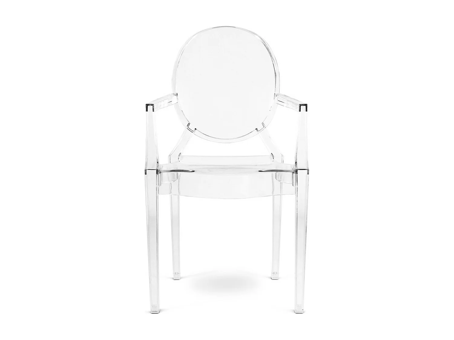 Fauteuil design en polycarbonate transparent ou Opaque - Collection Louiva-Couleur Rouge transparent