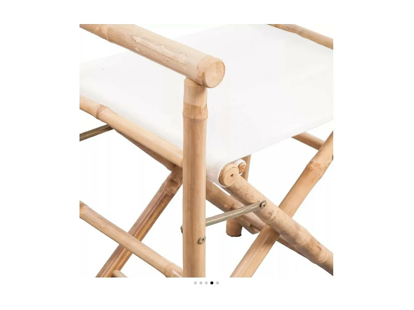 Chaise pliable toile blanc et bambou Cykat