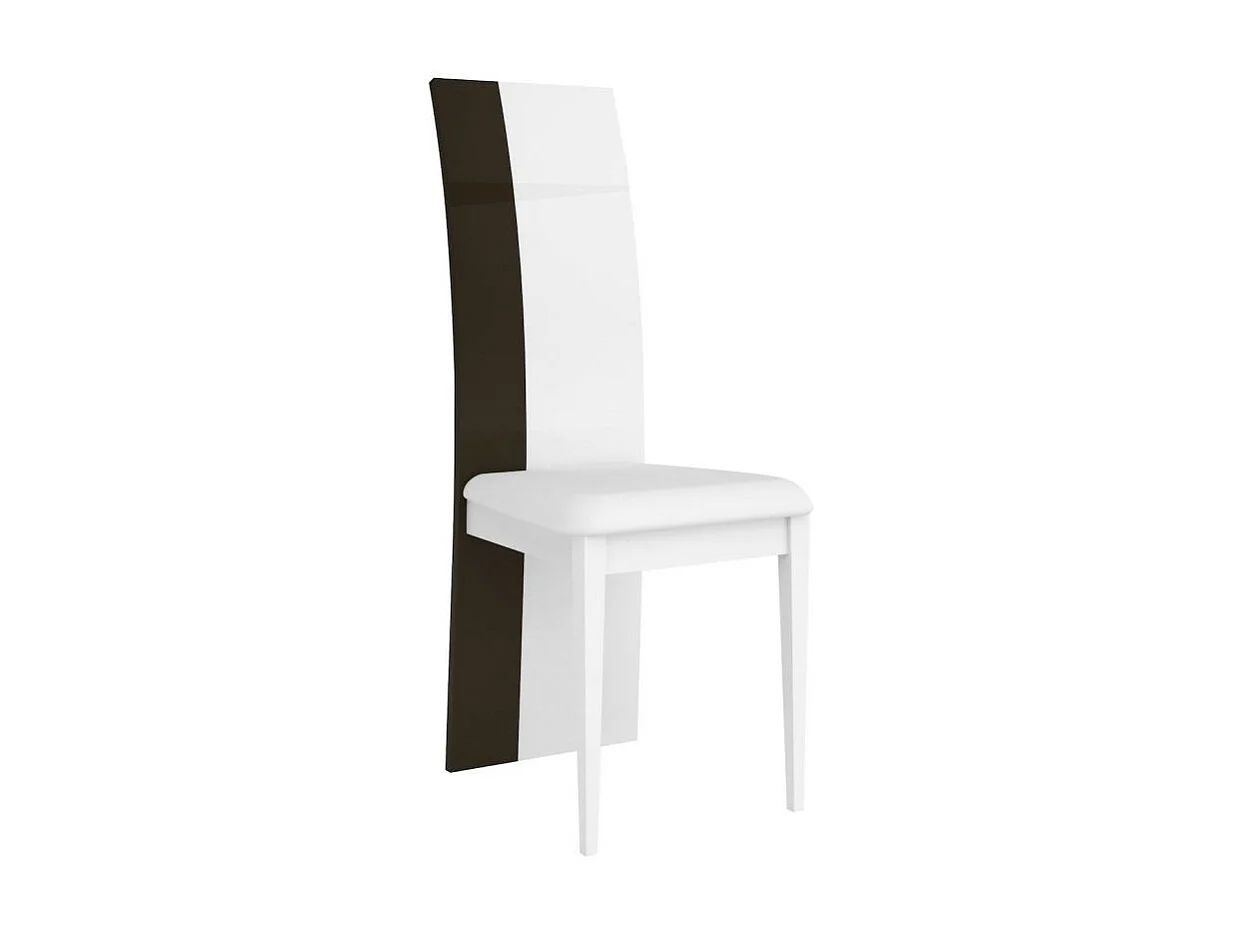 Chaise similicuir et bois laquée blanc et anthracite Koyd - Lot de 2