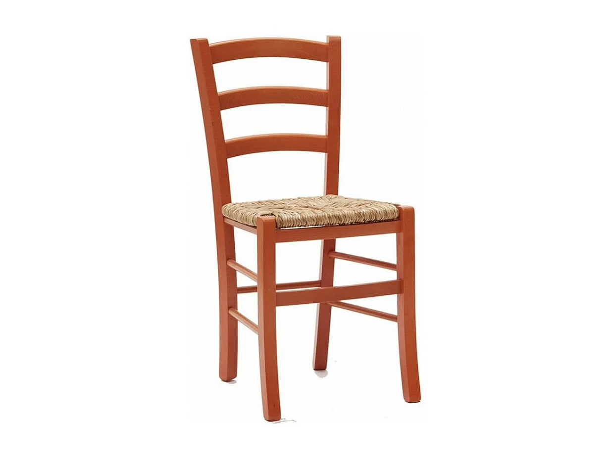 Naturalia stoel van beukenhout en stro - Set van 2-Kleur Oranje