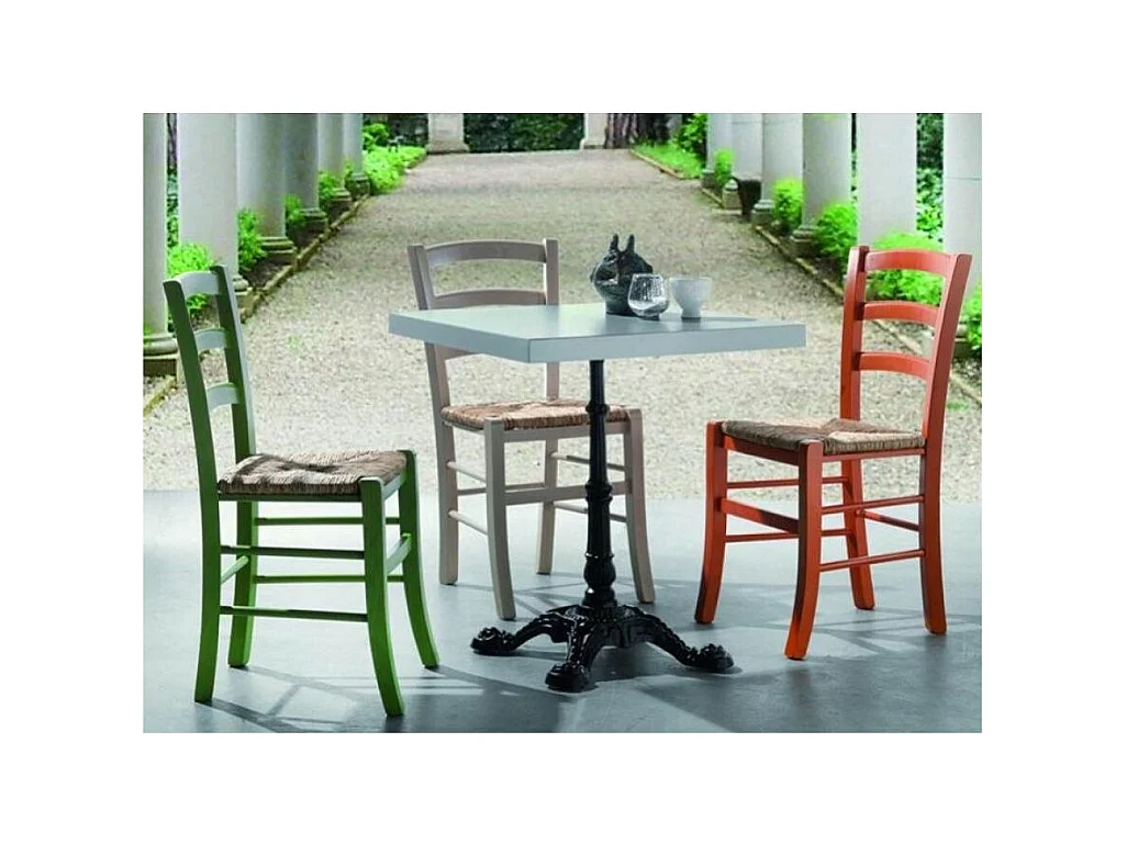 Chaise en bois de hêtre et paille Naturalia - Lot de 2-Couleur Orange