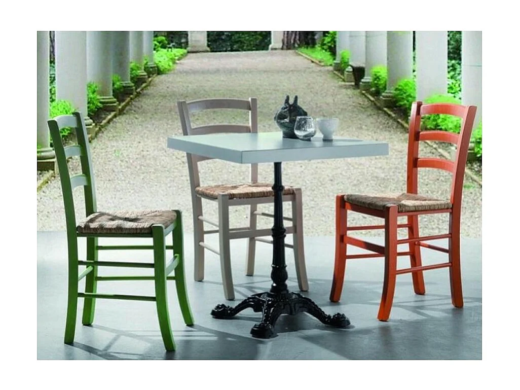 Chaise en bois de hêtre et paille Naturalia - Lot de 2-Couleur Orange