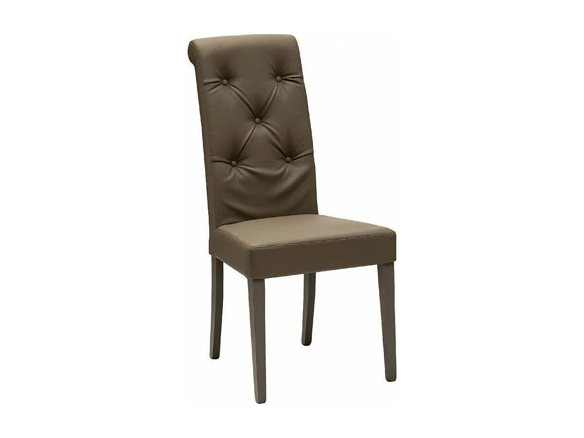 Chaise en faux cuir capitonnée Thalia - Lot de 2-Couleur Blanc