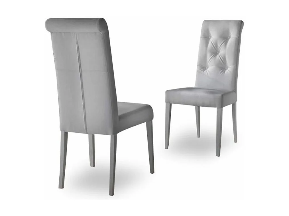 Chaise en faux cuir capitonnée Thalia - Lot de 2-Couleur Blanc