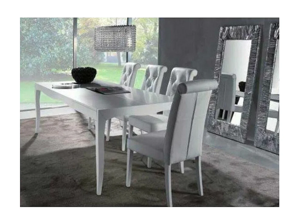 Chaise en faux cuir capitonnée Thalia - Lot de 2-Couleur Blanc