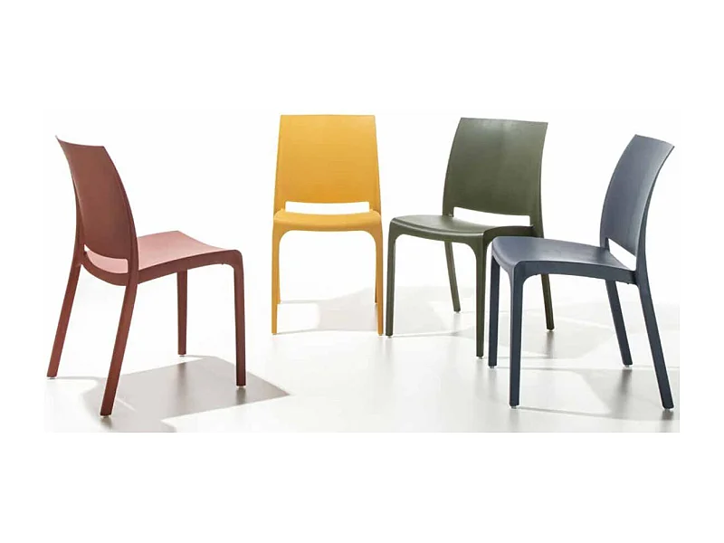 Chaise polypropylène Barko - Lot de 4-Couleur Vert sapin