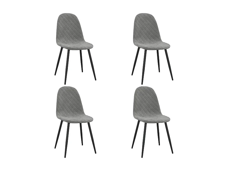 Chaises de salle à manger 4 pcs Gris clair Velours 8