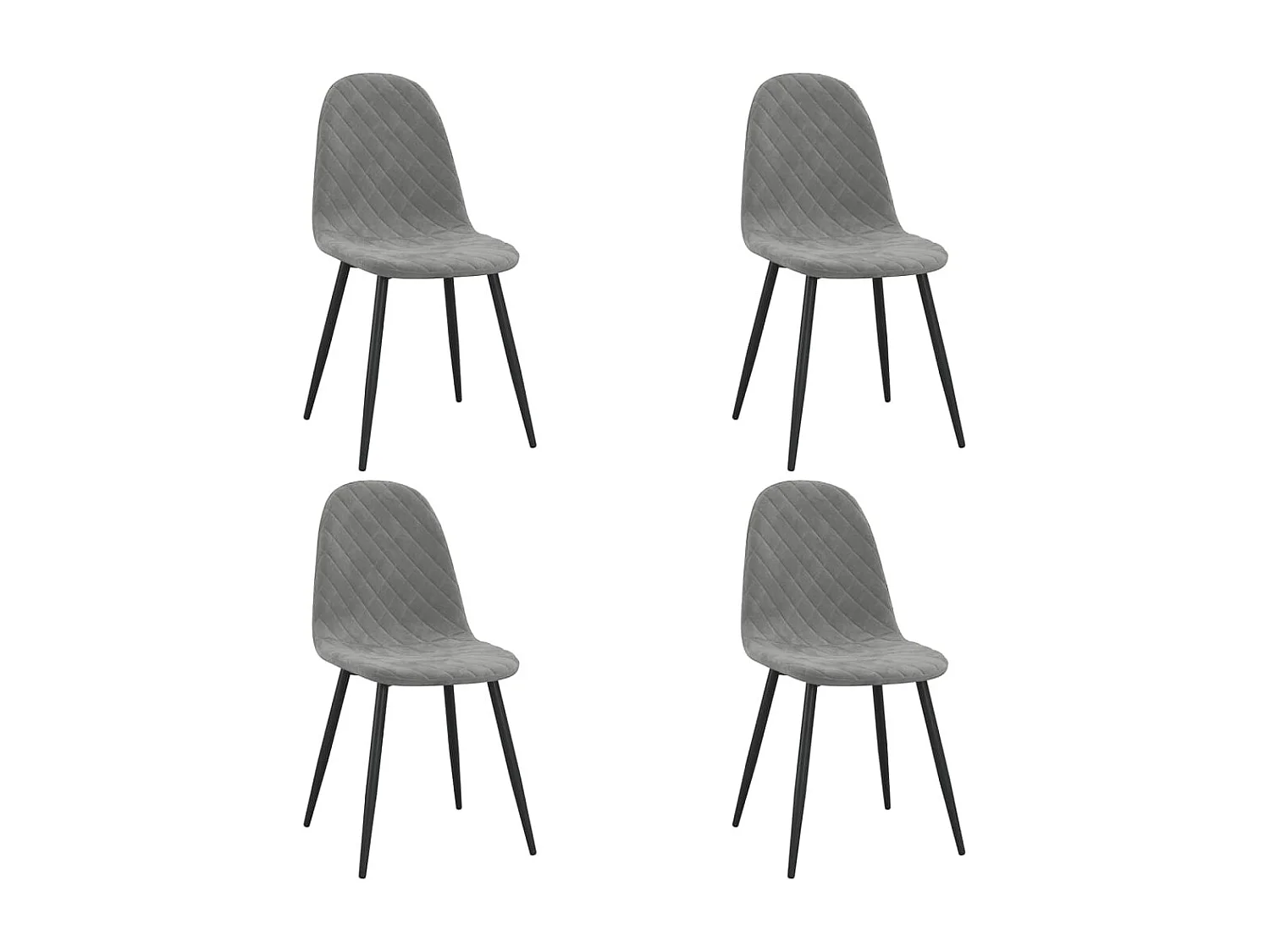 Chaises de salle à manger 4 pcs Gris clair Velours 8