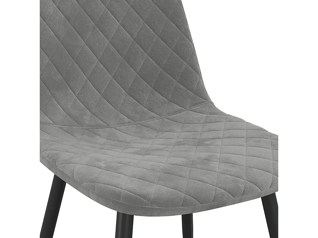 Chaises de salle à manger 4 pcs Gris clair Velours 8