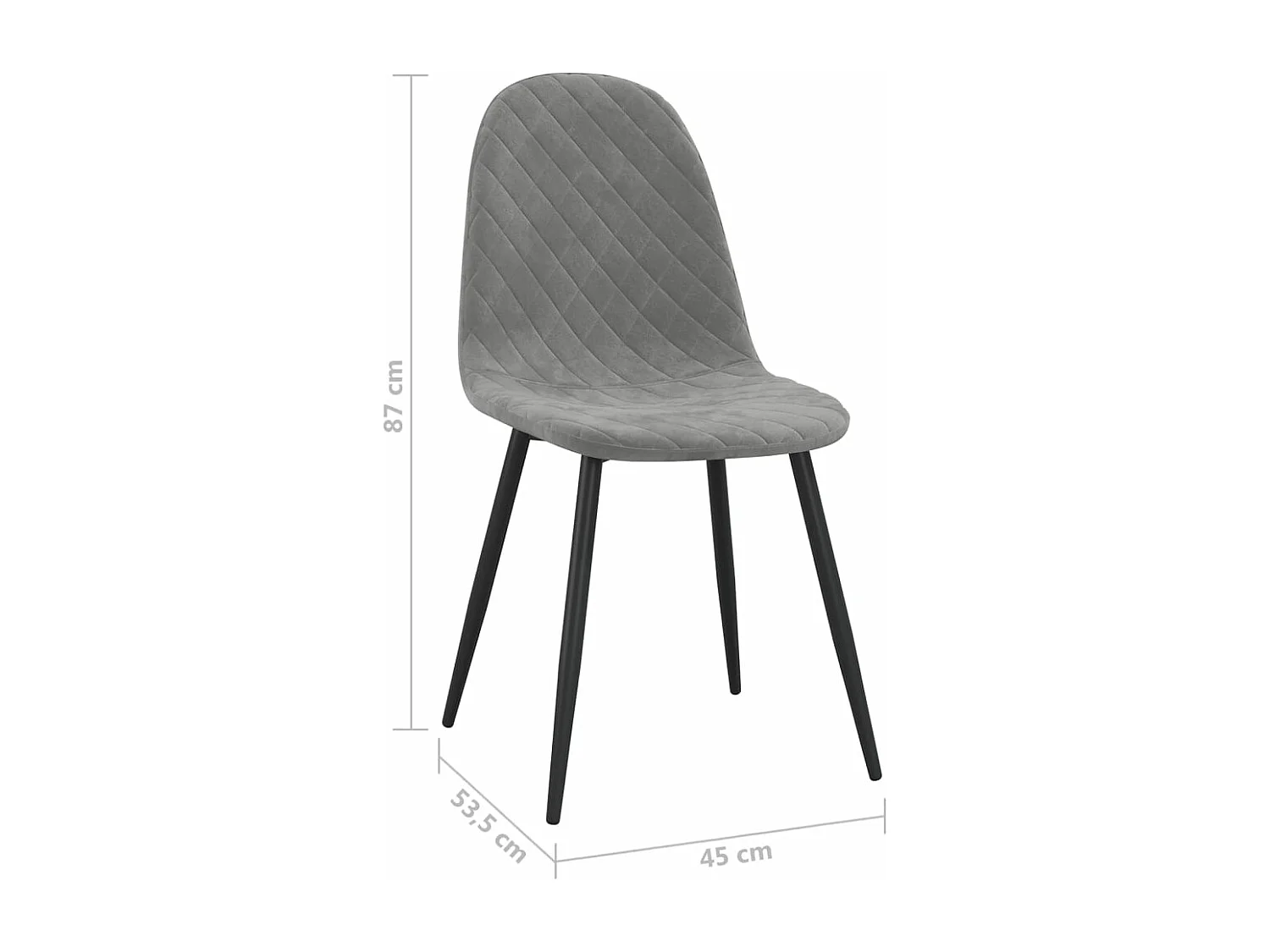 Chaises de salle à manger 4 pcs Gris clair Velours 8