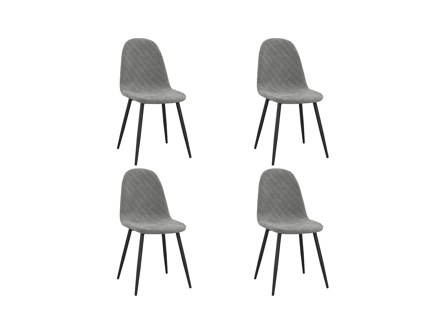 Chaises de salle à manger 4 pcs Gris clair Velours 8