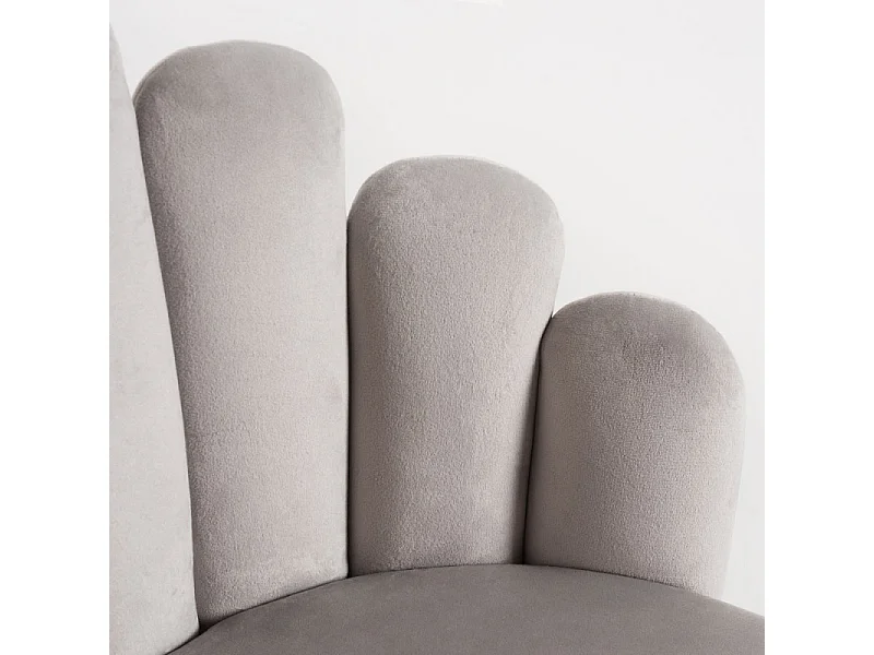 Chaise originale velours gris clair et pieds métal noir Achille - Lot de 2