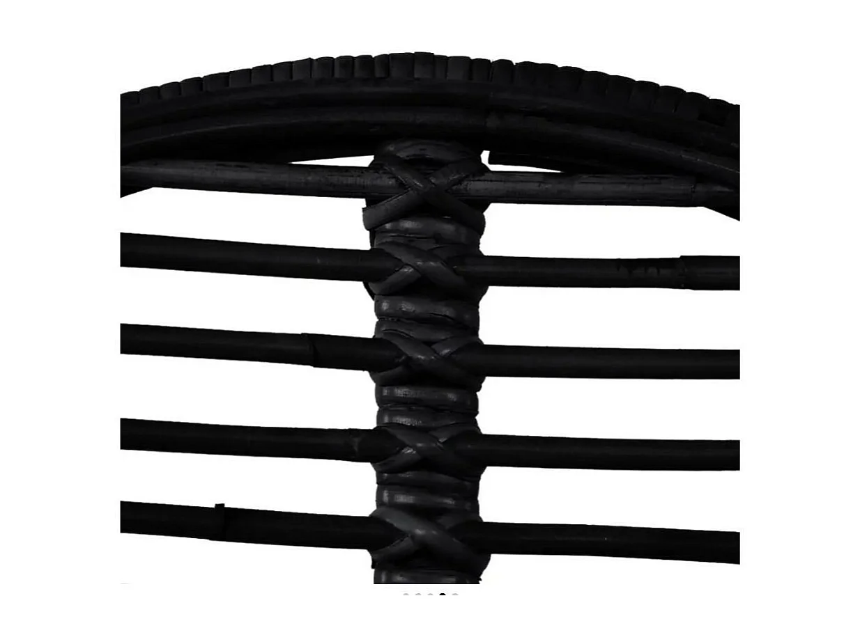 Chaise assise rotin noir et métal noir Noven - Lot de 4