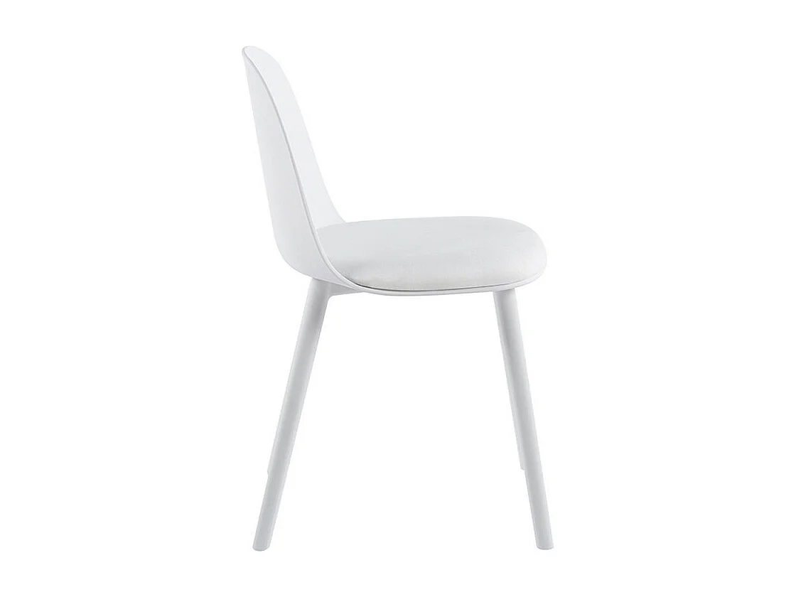Silla Kalipo con cojín de asiento de terciopelo - Comodidad y modernidad-Color Blanco