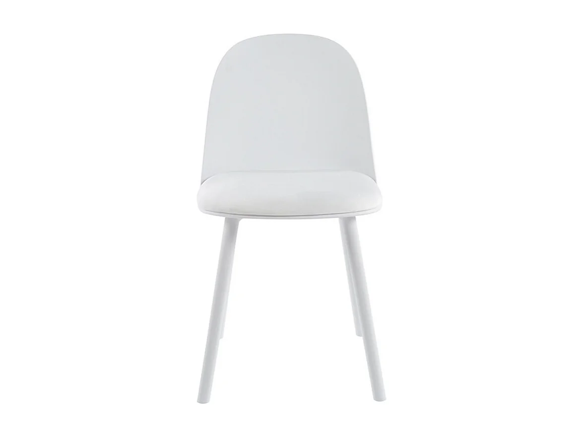 Silla Kalipo con cojín de asiento de terciopelo - Comodidad y modernidad-Color Blanco