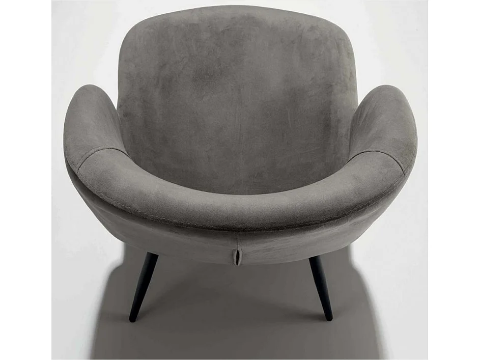 Chaise avec accoudoir moderne velours et métal noir Markaly - Lot de 2-Couleur Vert foncé