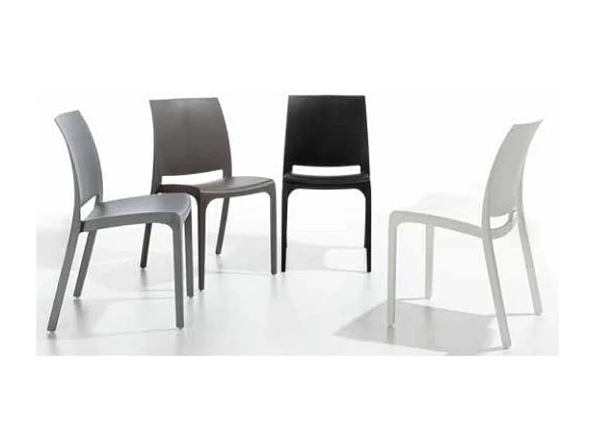Chaise polypropylène Barko - Lot de 4-Couleur Noir
