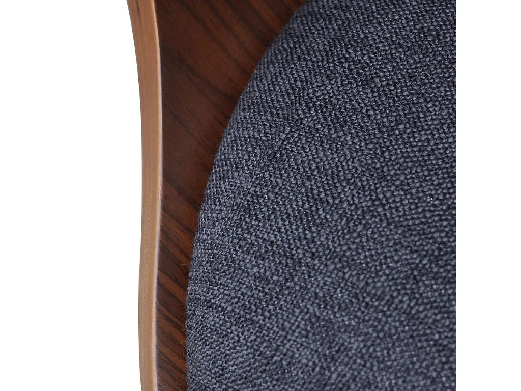 Chaise en bois de noyer et tissu gris Akota - Lot de 2