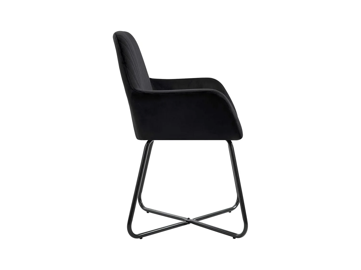 Chaise velours bleu et pieds métal noir Mikee - Lot de 2