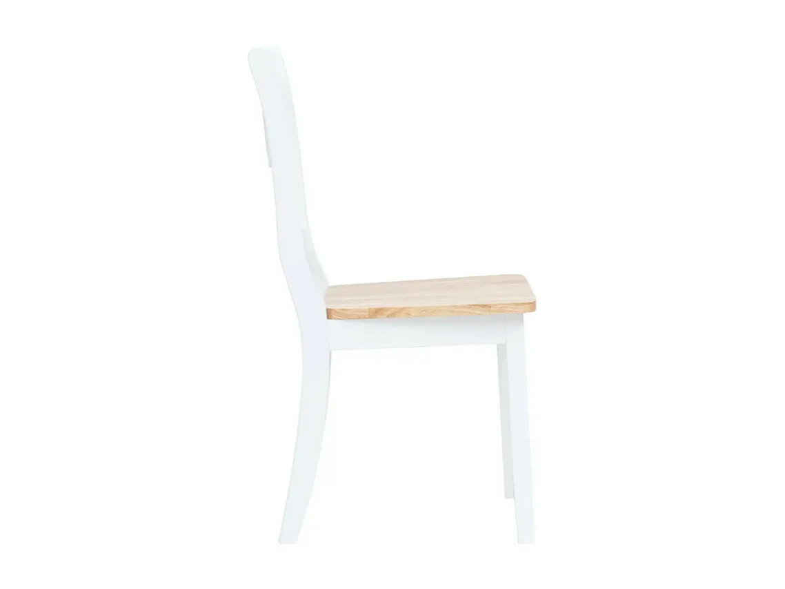 Chaise bois massif blanc et naturel Aero - Lot de 2