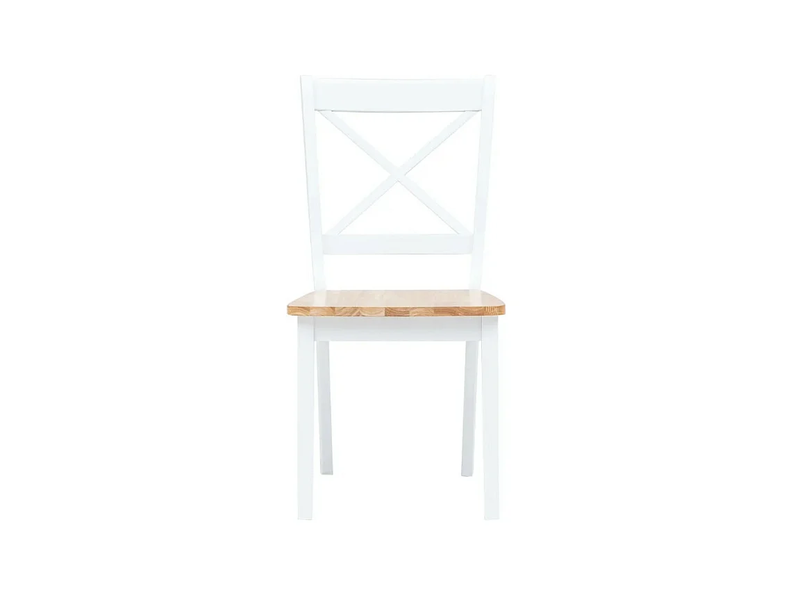 Chaise bois massif blanc et naturel Aero - Lot de 2