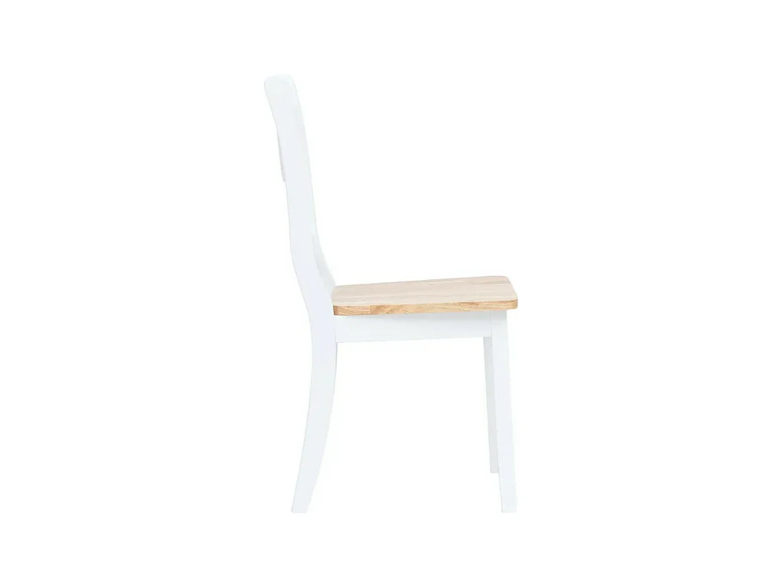 Chaise bois massif blanc et naturel Aero - Lot de 2